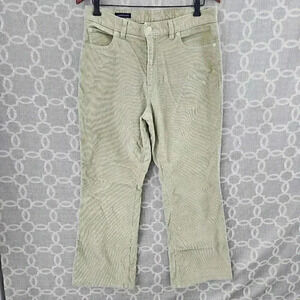 Lands' End Vintage Y2K Corduroy Lame Green Boot Cut Women's Pants 12